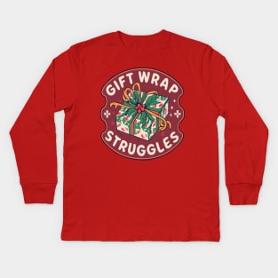 Gift wrap struggles Kids Long Sleeve T-Shirt